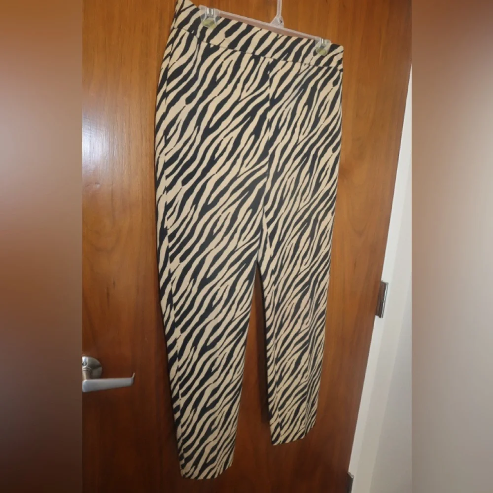 Talbots Black and Cream Animal Print Pants - Picture 3 of 5